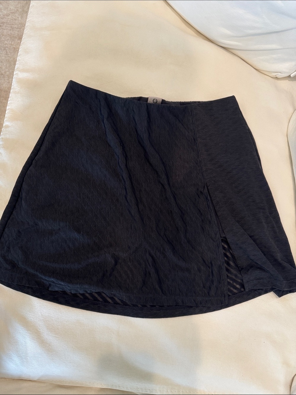 Mono B Womens Black A-Line Skirt with Side Overlap